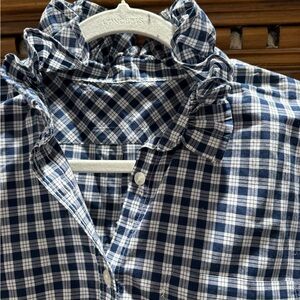 Concepts Navy Checkered Women's Button Down Shirt